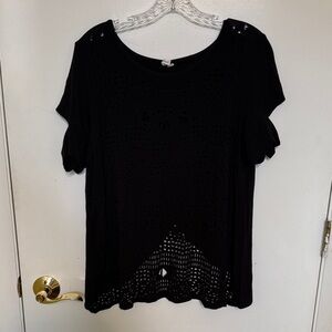 Rip Curl Black Short Sleeve Cut Out Women's Tee